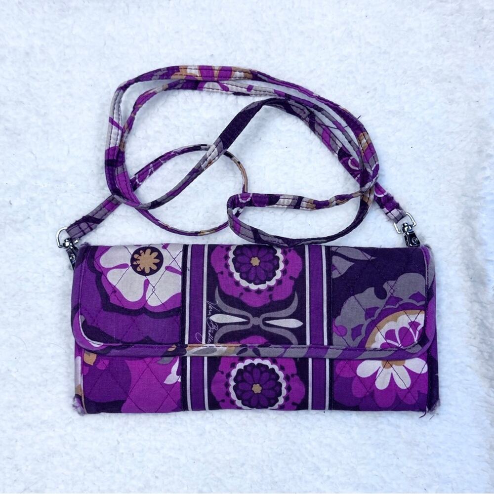 Vera Bradley Burgundy Floral Women's Wallet with Strap